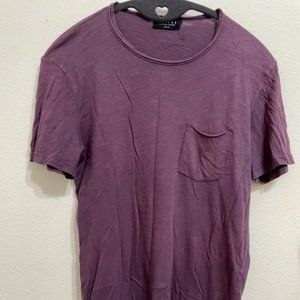 velvet by graham spencer tee S plum cotton light wear front pocket relaxed fit